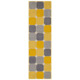 Portland 172 J Modern Geometric Carved Flat-Pile Yellow /Grey/Cream Runner