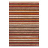 Portland 2525 N Modern Geometric Carved Flat-Pile Terracotta Orange/Beige/Brown/Red/Grey/Cream Rug