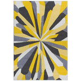 Portland 3337 A Modern Geometric Carved Flat-Pile Grey/Cream/Yellow Rug