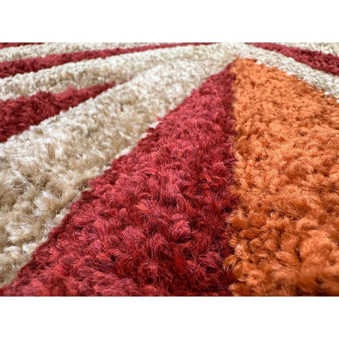 Portland 3337 E Modern Geometric Carved Durable Short Pile Terra/Red/Beige Rug-Oriental Weavers-Rug Love - The Most Loved Rug Store