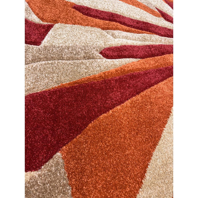 Portland 3337 E Modern Geometric Carved Durable Short Pile Terra/Red/Beige Rug-Oriental Weavers-Rug Love - The Most Loved Rug Store