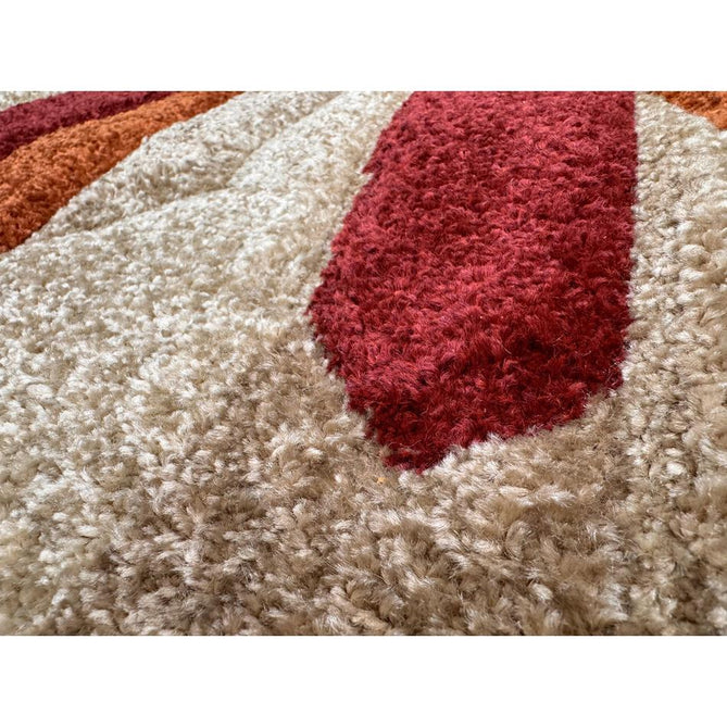 Portland 3337 E Modern Geometric Carved Durable Short Pile Terra/Red/Beige Rug-Oriental Weavers-Rug Love - The Most Loved Rug Store