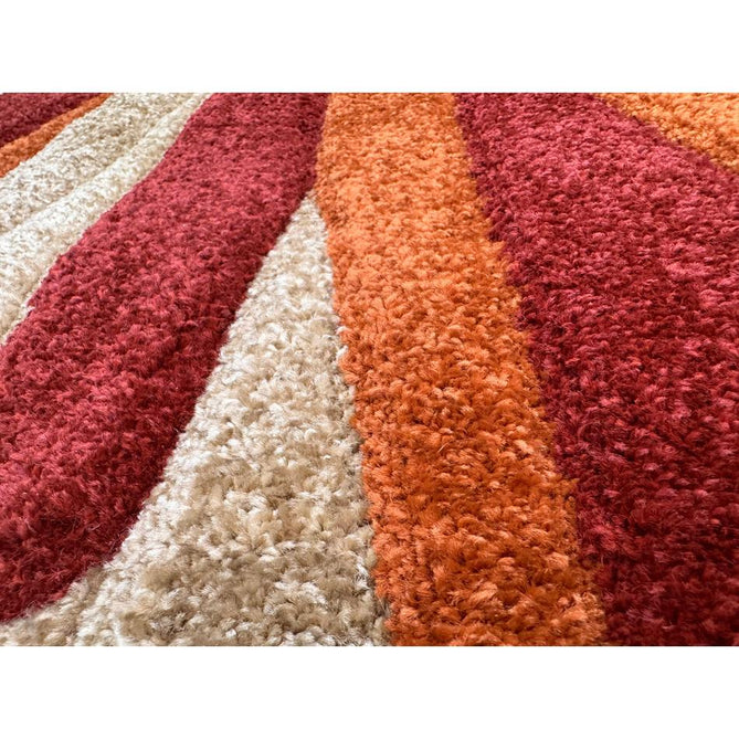 Portland 3337 E Modern Geometric Carved Durable Short Pile Terra/Red/Beige Rug-Oriental Weavers-Rug Love - The Most Loved Rug Store