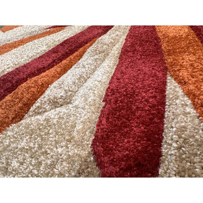 Portland 3337 E Modern Geometric Carved Durable Short Pile Terra/Red/Beige Rug-Oriental Weavers-Rug Love - The Most Loved Rug Store
