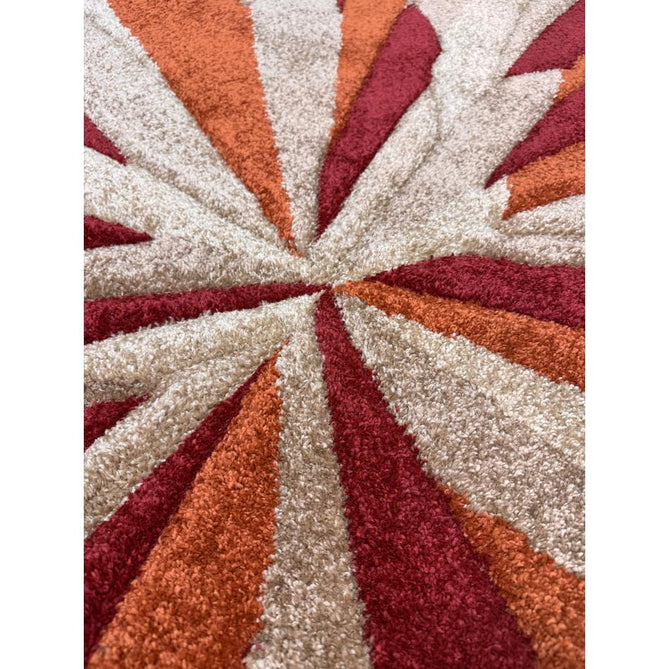 Portland 3337 E Modern Geometric Carved Durable Short Pile Terra/Red/Beige Rug-Oriental Weavers-Rug Love - The Most Loved Rug Store