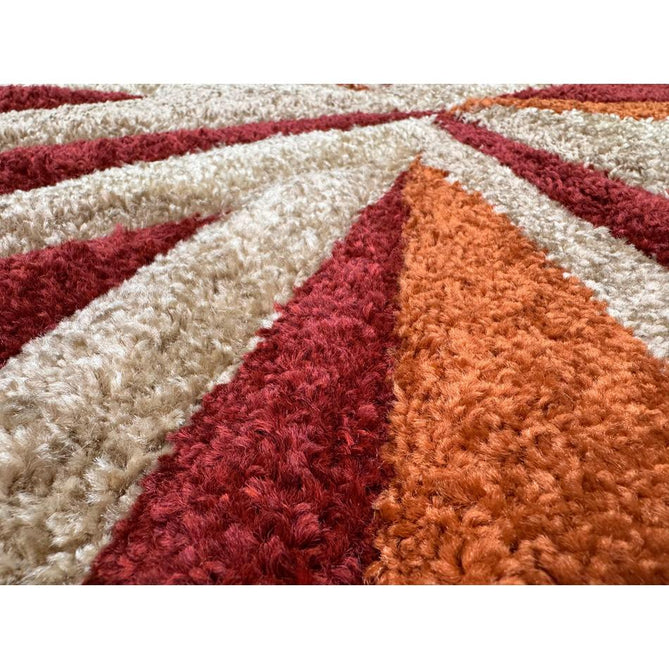Portland 3337 E Modern Geometric Carved Durable Short Pile Terra/Red/Beige Rug-Oriental Weavers-Rug Love - The Most Loved Rug Store
