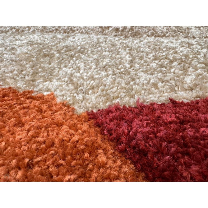 Portland 3337 E Modern Geometric Carved Durable Short Pile Terra/Red/Beige Rug-Oriental Weavers-Rug Love - The Most Loved Rug Store