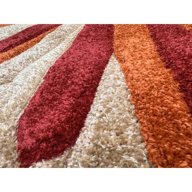 Portland 3337 E Modern Geometric Carved Durable Short Pile Terra/Red/Beige Rug-Oriental Weavers-Rug Love - The Most Loved Rug Store