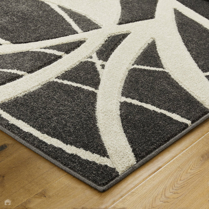 Portland 57 E Modern Geometric Carved Durable Short Pile Charcoal/Cream Rug-Melrose-Rug Love - The Most Loved Rug Store