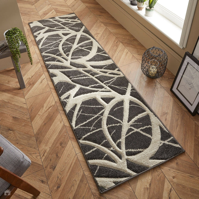 Portland 57 E Modern Geometric Carved Durable Short Pile Charcoal/Cream Rug-Melrose-Rug Love - The Most Loved Rug Store