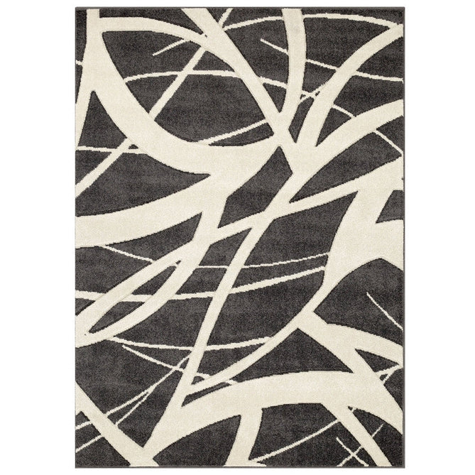 Portland 57 E Modern Geometric Carved Durable Short Pile Charcoal/Cream Rug-Melrose-Rug Love - The Most Loved Rug Store