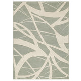 Portland 57 G Modern Geometric Carved Durable Short Pile Pale Sage Green/Cream Rug