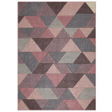 Portland 670 P Modern Geometric Carved Flat-Pile Pink/Grey/Cream Rug