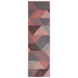 Portland 670 P Modern Geometric Carved Flat-Pile Pink/Grey/Cream Runner