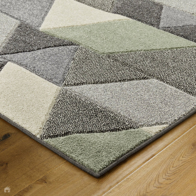 Portland 670 V Modern Geometric Carved Durable Short Pile Green/Grey/Cream Rug-Oriental Weavers-Rug Love - The Most Loved Rug Store