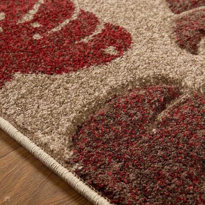 Portland 7155 Q Modern Geometric Carved Durable Short Pile Terra/Beige/Cream Rug-Oriental Weavers-Rug Love - The Most Loved Rug Store