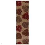 Portland 7155 Q Modern Geometric Carved Durable Short Pile Terra/Beige/Cream Runner