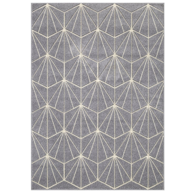 Portland 750 N Modern Geometric Carved Durable Short Pile Grey/Cream Rug-Oriental Weavers-Rug Love - The Most Loved Rug Store