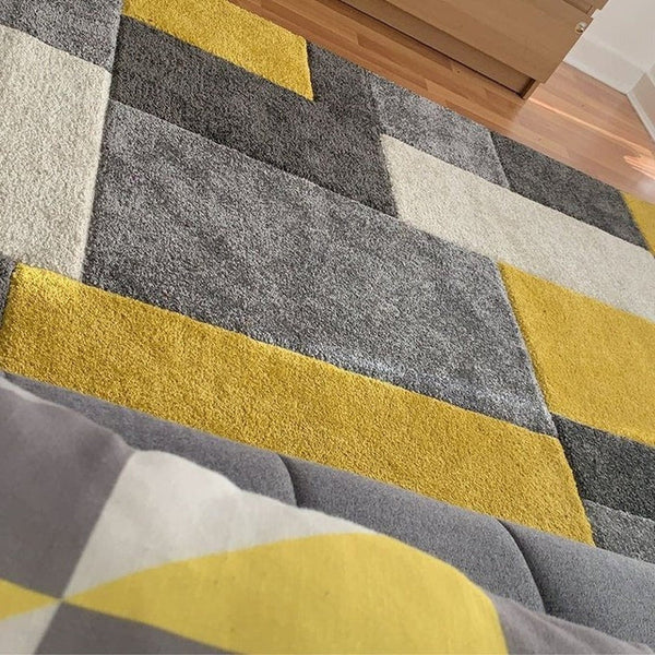 Portland 8425 I Grey/Yellow/Cream Rug 080 x 150 cm Lowest Price £54.00 ...