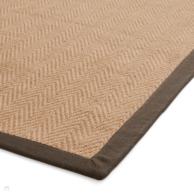 Portland Jute Cotton Border Modern Plain Hand-Woven Textured Herringbone Flatweave Natural/Charcoal Grey Rug-Think Rugs-Rug Love - The Most Loved Rug Store