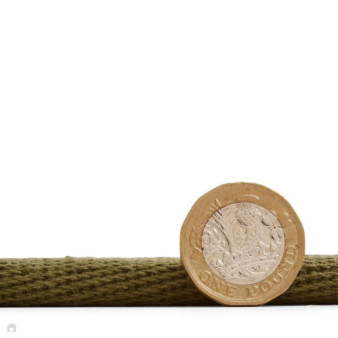 Portland Jute Cotton Border Modern Plain Hand-Woven Textured Herringbone Flatweave Natural/Olive Green Extra Long Runner-Think Rugs-Rug Love - The Most Loved Rug Store