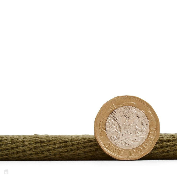 Portland Jute Cotton Border Modern Plain Hand-Woven Textured Herringbone Flatweave Natural/Olive Green Rug-Think Rugs-Rug Love - The Most Loved Rug Store
