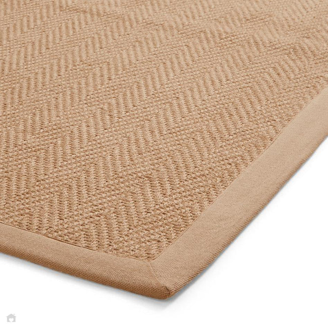 Portland Jute Cotton Border Modern Plain Hand-Woven Textured Herringbone Flatweave Natural/Soft Beige Extra Long Runner-Think Rugs-Rug Love - The Most Loved Rug Store