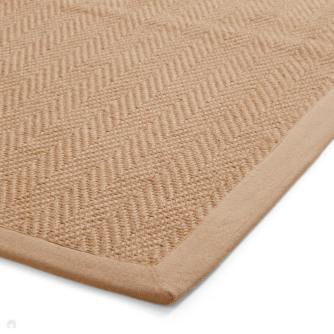 Portland Jute Cotton Border Modern Plain Hand-Woven Textured Herringbone Flatweave Natural/Soft Beige Rug-Think Rugs-Rug Love - The Most Loved Rug Store