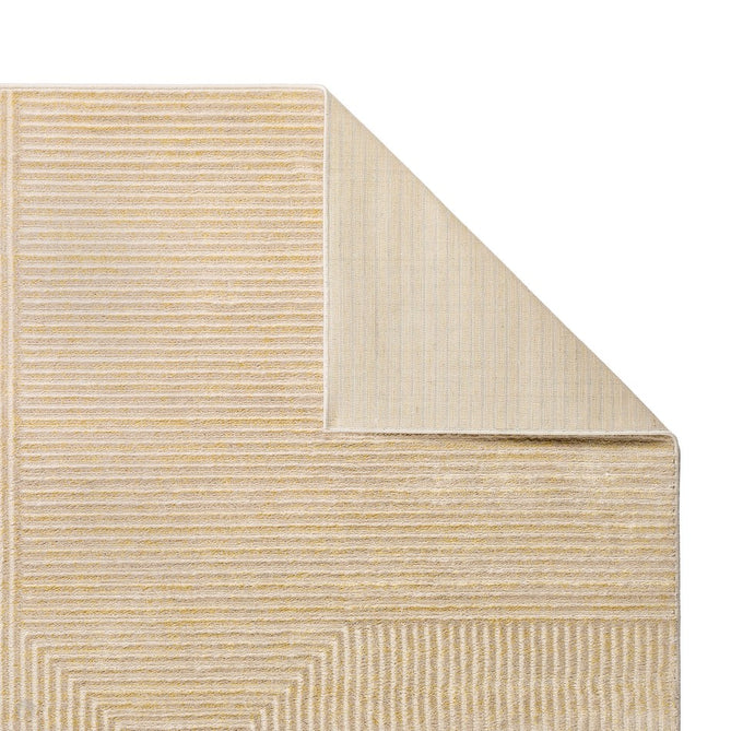 Pyramid Modern Geometric Carved Subtle Ribbed Stripe Hi-Low Textured Soft Beige/Sand/Yellow Rug-Origins-Rug Love - The Most Loved Rug Store