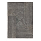 Pyramid Modern Geometric Carved Subtle Ribbed Stripe Hi-Low Textured Soft Charcoal/Grey/Yellow Rug