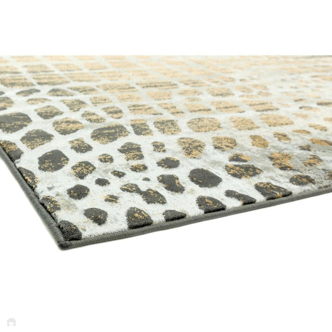 Quantum QU02 Modern Giraffe Print Metallic Shimmer Textured Short Pile Silver/Brown Rug-Asiatic Carpets-Rug Love - The Most Loved Rug Store