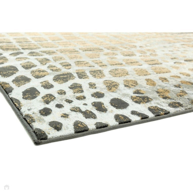 Quantum QU02 Modern Giraffe Print Metallic Shimmer Textured Short Pile Silver/Brown Rug-Asiatic Carpets-Rug Love - The Most Loved Rug Store