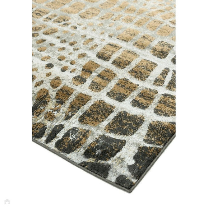 Quantum QU02 Modern Giraffe Print Metallic Shimmer Textured Short Pile Silver/Brown Rug-Asiatic Carpets-Rug Love - The Most Loved Rug Store