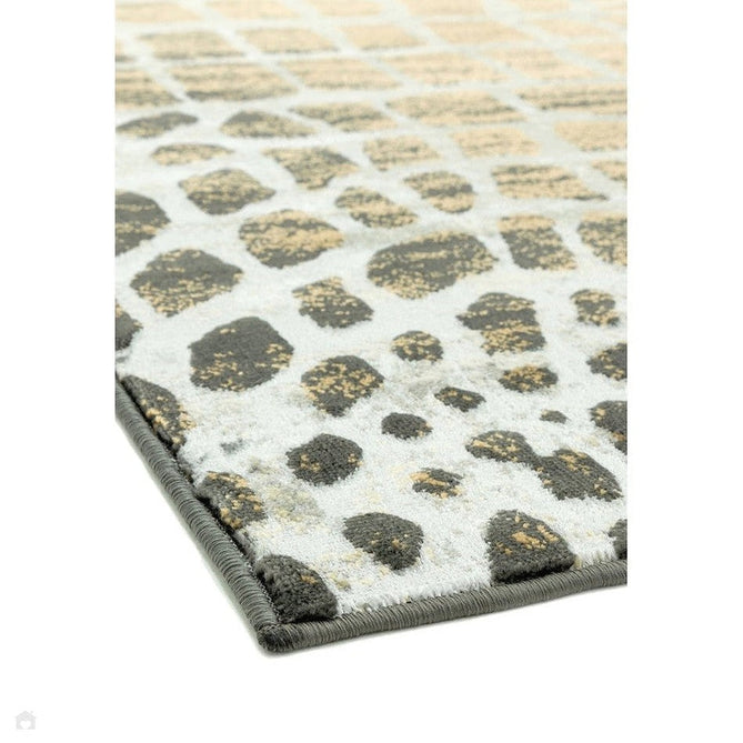 Quantum QU02 Modern Giraffe Print Metallic Shimmer Textured Short Pile Silver/Brown Rug-Asiatic Carpets-Rug Love - The Most Loved Rug Store