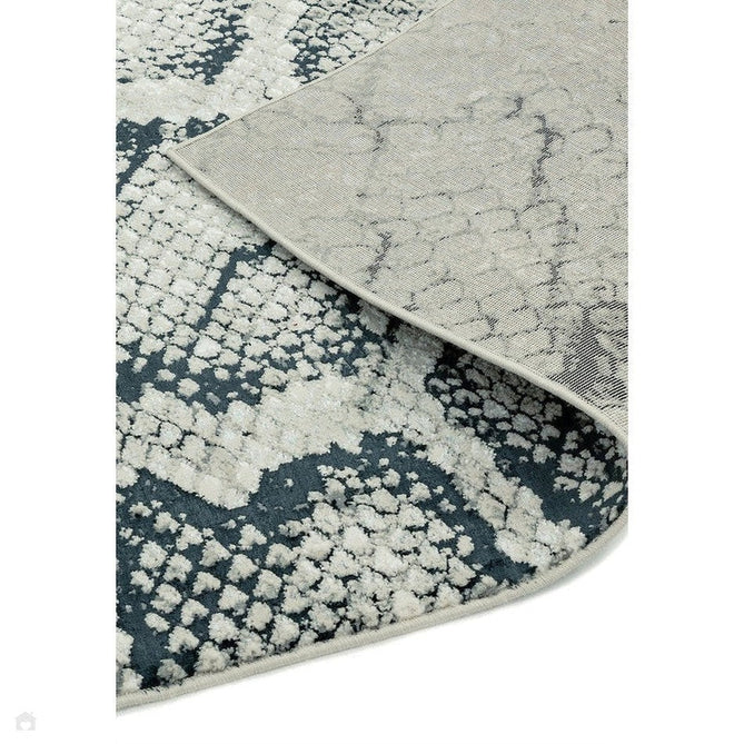 Quantum QU03 Modern Snake Print Metallic Shimmer Textured High-Density Soft Smooth Low Profile Polyblend Short-Pile Cream/Grey/Black Rug-Asiatic Carpets-Rug Love - The Most Loved Rug Store