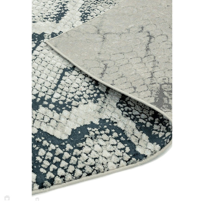 Quantum QU03 Modern Snake Print Metallic Shimmer Textured High-Density Soft Smooth Low Profile Polyblend Short-Pile Cream/Grey/Black Rug-Asiatic Carpets-Rug Love - The Most Loved Rug Store