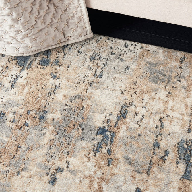 Quarry QUA01 Modern Abstract Distressed Soft Textured Durable Low Profile Short Pile Beige/Grey Rug-Nourison-Rug Love - The Most Loved Rug Store