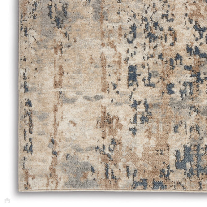 Quarry QUA01 Modern Abstract Distressed Soft Textured Durable Low Profile Short Pile Beige/Grey Rug-Nourison-Rug Love - The Most Loved Rug Store