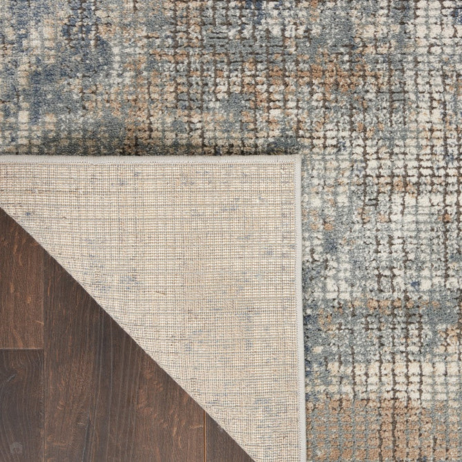 Quarry QUA02 Modern Abstract Distressed Soft Textured Durable Low Profile Short Pile Blue/Beige Rug-Nourison-Rug Love - The Most Loved Rug Store