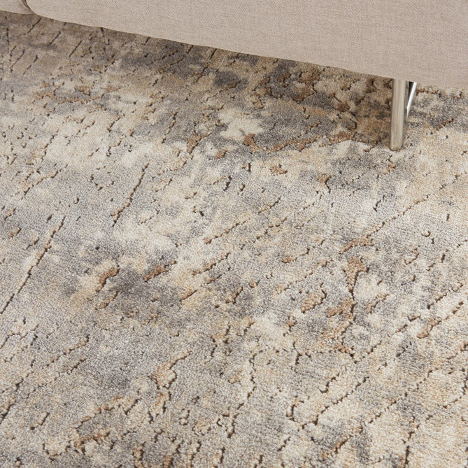 Quarry QUA03 Modern Abstract Distressed Soft Textured Durable Low Profile Short Pile Beige/Grey Rug-Nourison-Rug Love - The Most Loved Rug Store