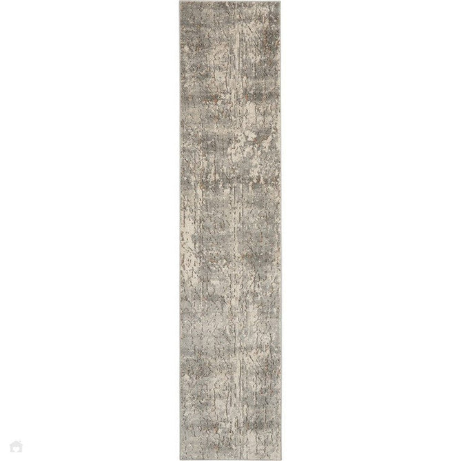 Quarry QUA03 Modern Abstract Distressed Soft Textured High-Density Flat Pile Beige/Grey Runner-Nourison-Rug Love - The Most Loved Rug Store