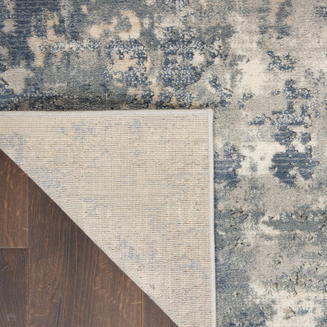 Quarry QUA04 Modern Abstract Distressed Soft Textured Durable Low Profile Short Pile Steel Blue-Grey/Beige Rug-Nourison-Rug Love - The Most Loved Rug Store