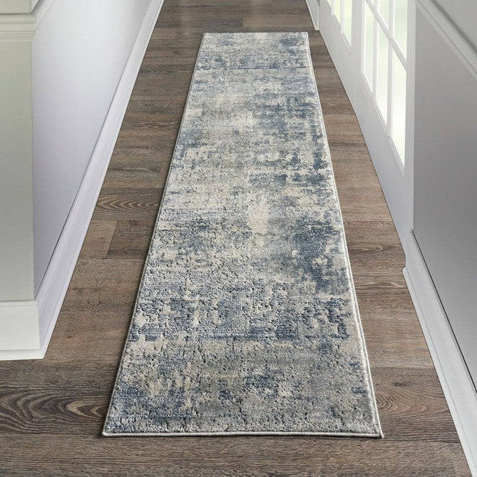 Quarry QUA04 Modern Abstract Distressed Soft Textured High-Density Flat Pile Grey/Beige Runner-Nourison-Rug Love - The Most Loved Rug Store