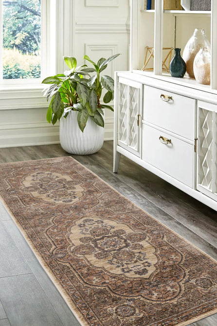 Raja Medallion Terracotta Rug-Melrose-Rug Love - The Most Loved Rug Store