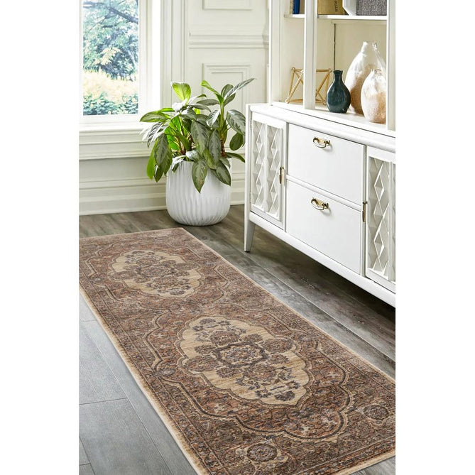 Raja Medallion Terracotta Runner-Melrose-Rug Love - The Most Loved Rug Store
