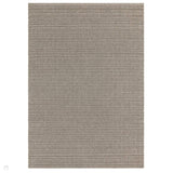 Ravine Modern Plain Linear Hand-Woven Textured Irregular Ridges Looped Ribbed Pile Low Profile Wool Griege Rug