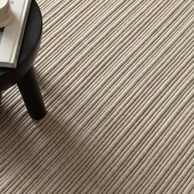 Ravine Modern Plain Linear Hand-Woven Textured Irregular Ridges Looped Ribbed Pile Low Profile Wool Ivory Rug-Asiatic Carpets-Rug Love - The Most Loved Rug Store