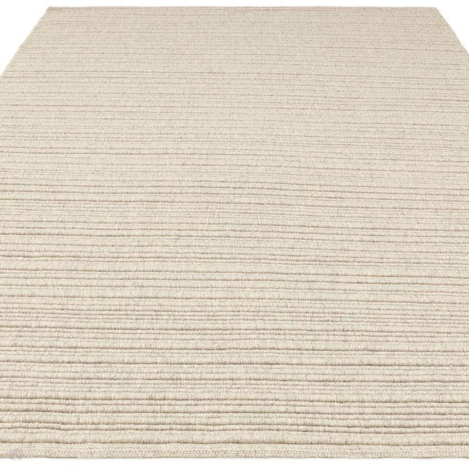 Ravine Modern Plain Linear Hand-Woven Textured Irregular Ridges Looped Ribbed Pile Low Profile Wool Ivory Rug-Asiatic Carpets-Rug Love - The Most Loved Rug Store
