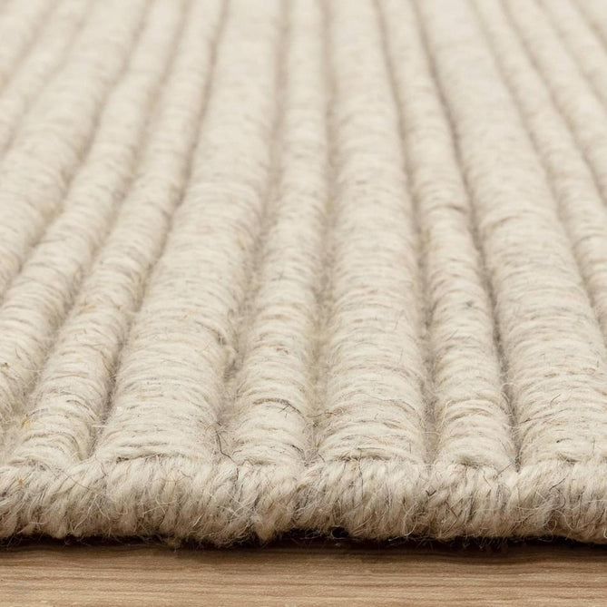 Ravine Modern Plain Linear Hand-Woven Textured Irregular Ridges Looped Ribbed Pile Low Profile Wool Ivory Rug-Asiatic Carpets-Rug Love - The Most Loved Rug Store