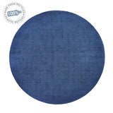 Reef Modern Plain Dye Soft Eco-Friendly Recycled Easy Care Durable Navy Round Rug